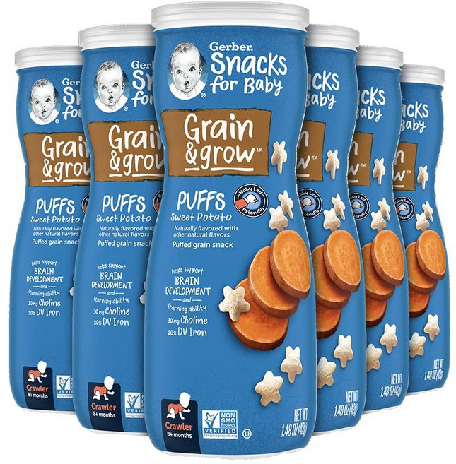 거버 베이비 스낵 퍼프 고구마 42그램 (6팩)