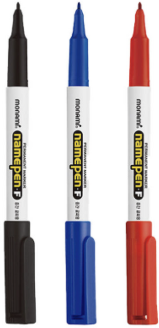 LABU 모나미 네임펜F 중간글씨용 [ 신형 ], 블랙+블루+레드