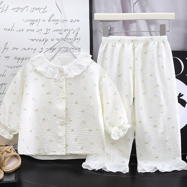 달콩슈 여아용 여름 잠옷 상하의 세트 파자마 아동 DKP904