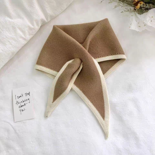 여성 니트 쁘띠 스카프 머플러 목도리 숄 삼각 스카프