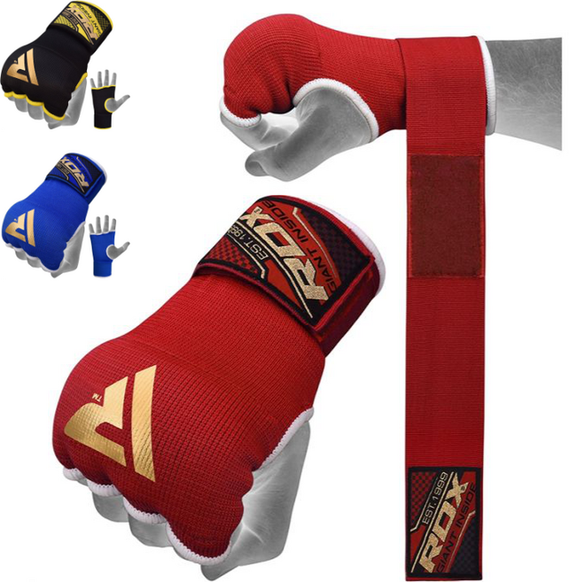 링사이드코리아 RDX 복싱 이지핸드랩 권투 장갑형 핸드랩 정권보호 너클 스트랩 1쌍, 레드