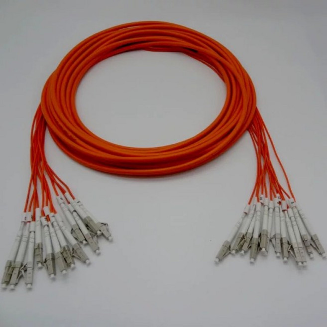 12코어 OM1 실내 LC-LC 15m 멀티모드 FC 광섬유 패치코드 오렌지 P-파이버 번들 점퍼, 10 OM2 LC-LC 15m