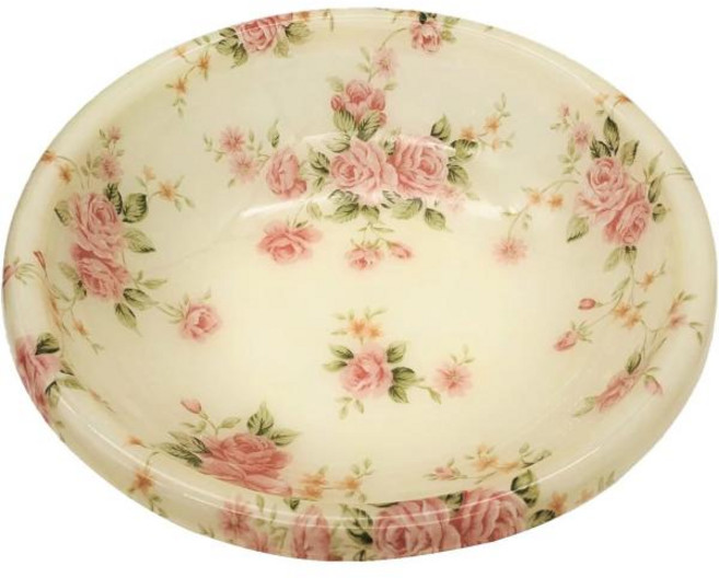 일본 직배송 Kasho 0503KS805S 세면대 욕조 S 아크릴 그레이 장미 꽃무늬 베이지 지름 9.8인치 25cm 높이 2.8인치 7cm, 1개