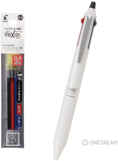 [원드림]파이롯트 프릭션 시너지 3색 0.4mm LTFS3-14 리필 3개입 0.4mm LFRF-243-C 혼합, 1세트, 오프화이트세트