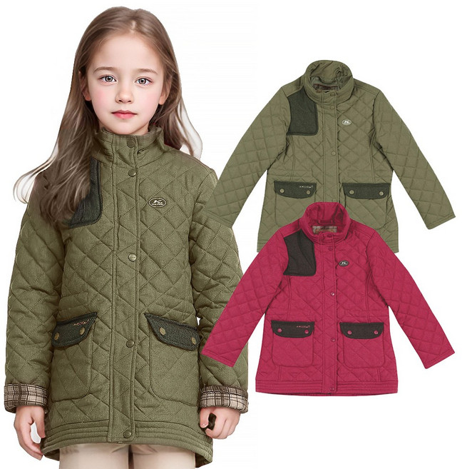 콜핑 여아동 안감 등산 퀄팅 중기장 키즈 패딩 자켓 1564JK645G