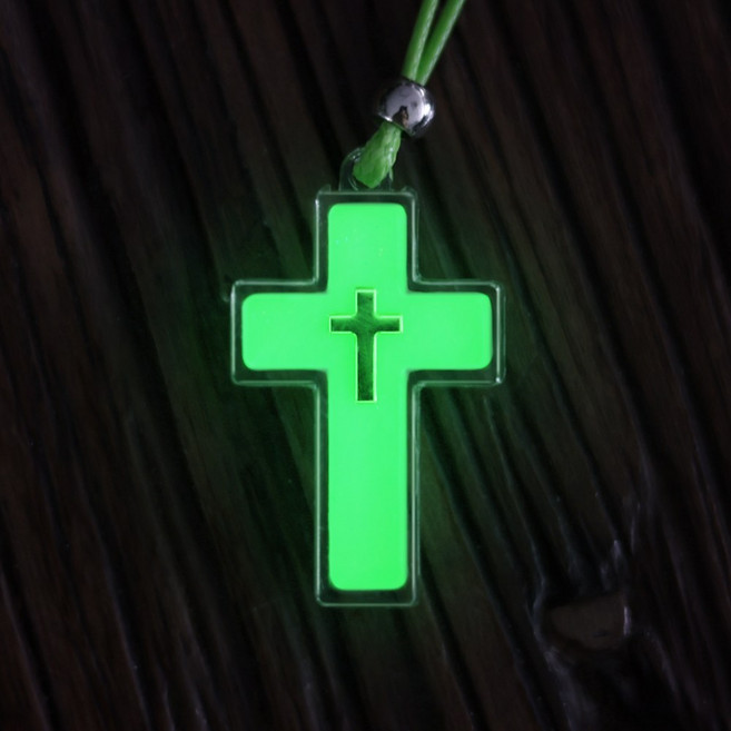 야광 십자가목걸이 CROSS (중-낱개), 1개, 단품