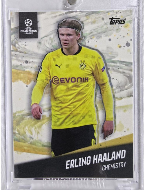 2021 Topps X Giovanni Reyna American Dream 엘링 홀란드 홀란 CHEMISTRY UEFA 챔피언스리그 유럽 축구 스포츠 포토 카드, 1개, 홀란