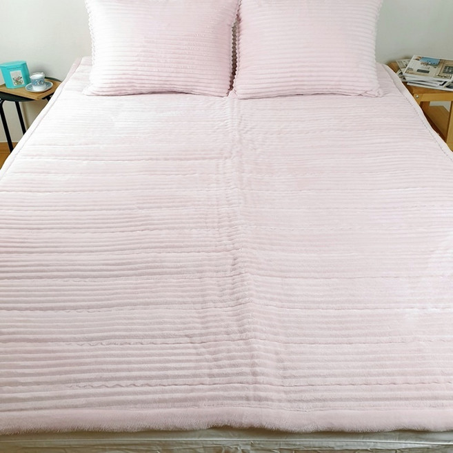 천사베딩 극세사패드 밍크터치 겨울침대패드, 그레이