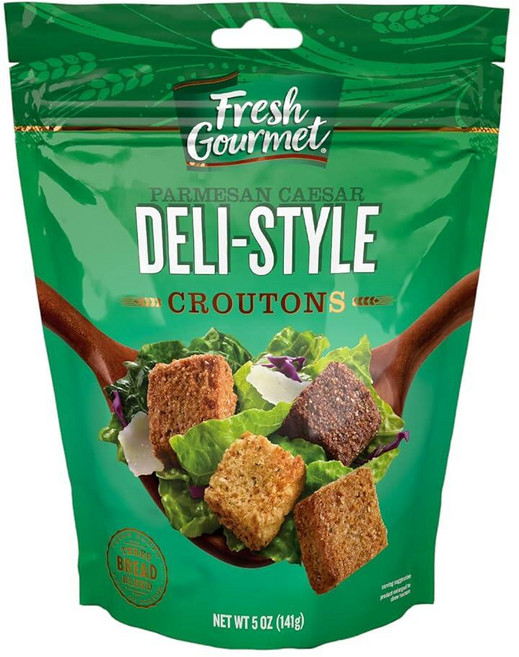 Fresh Gourmet 프리미엄 크루통 델리 스타일 파마산 시저 141.7g(5온스) (6팩), Fresh Gourmet 프리미엄 크루통, 델리 스타일, 141g