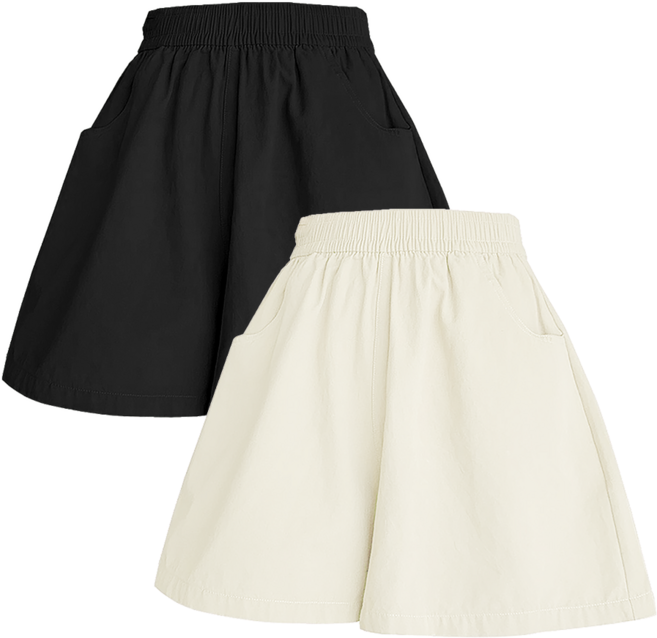 하바우 탄탄 여유핏 여성 여름 밴딩 4부 숏팬츠 반바지 1+1