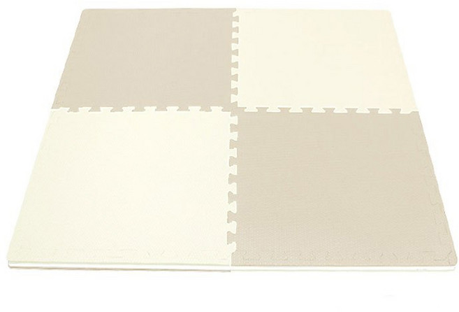 JoyceMats 三層防摔地墊, 沙色/牙白, 4個