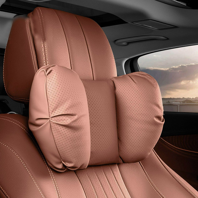 지엠지모터스 차량용 헤드레스트 목쿠션, 1개, 브라운
