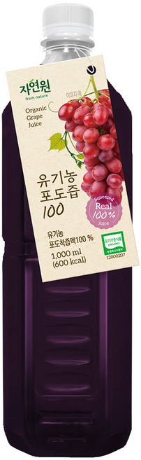 자연원 유기농 포도착즙주스, 1개, 1L