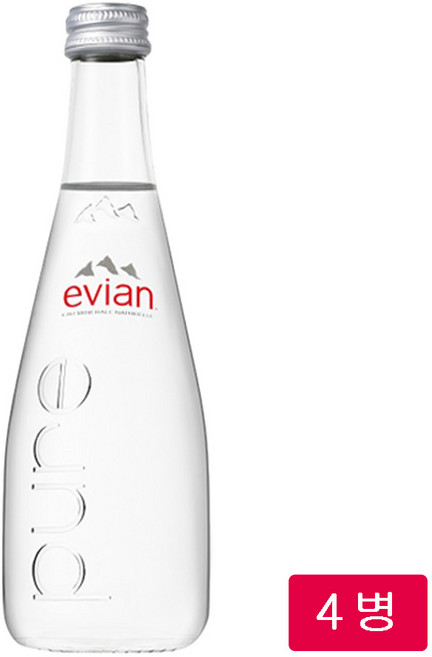 에비앙 천연 광천수, 330ml, 4개