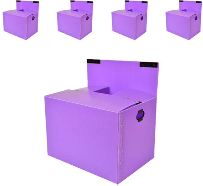 바른산업 이사박스 5호 벨크로형, 보라, 5개