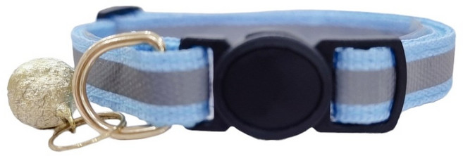 아이구감사합니다 고양이 인식표 목걸이 빛반사 둥근 안전버클 빛반사 목줄, 하늘, 1개