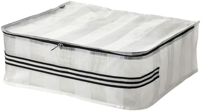 이케아 이케아 의류이불보관 예르스뉘그 수납박스, 화이트투명, 1개