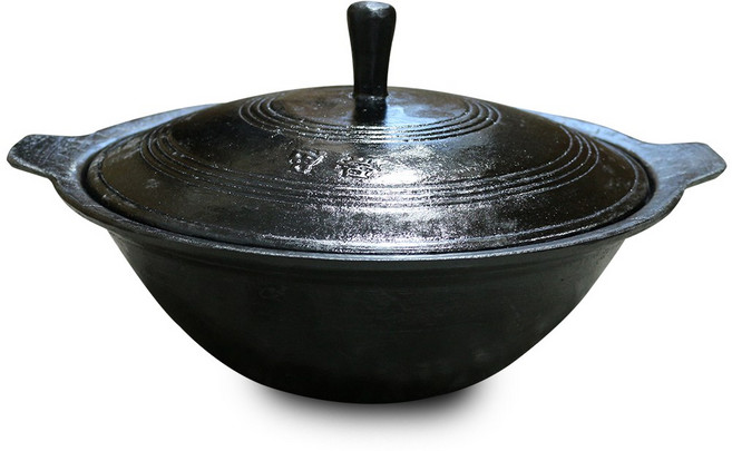 무쇠주물마을 무쇠 주물냄비, 블랙, 길들인/대30cm