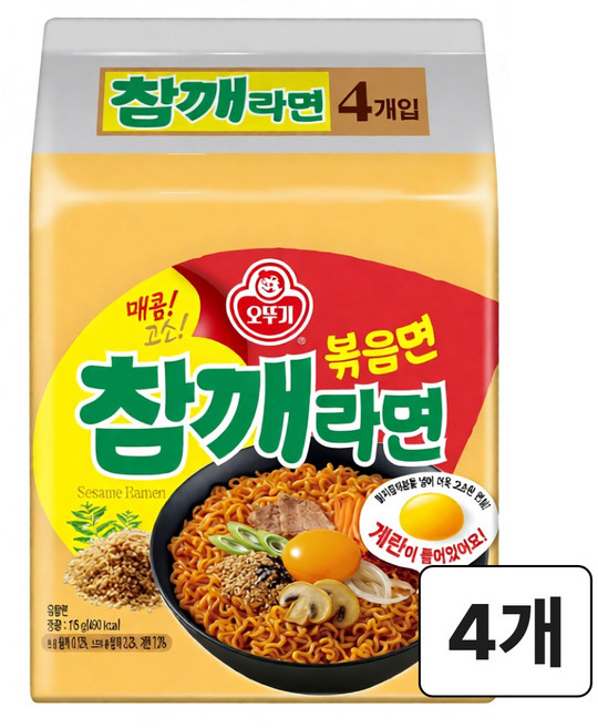 오뚜기 매콤 고소 참깨라면 볶음면 봉지라면, 16개