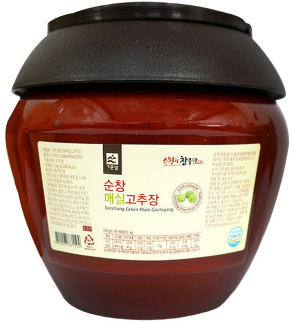 기픈샘 순창 2kg 매실고추장 태양초 고춧가루와 청매실엑기스를 첨가하여 만든 고급고추장, 1개