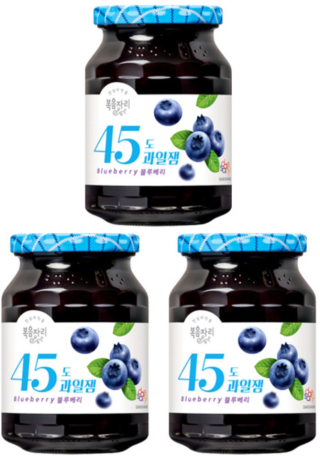 복음자리 45도 과일잼 블루베리, 350g, 3개