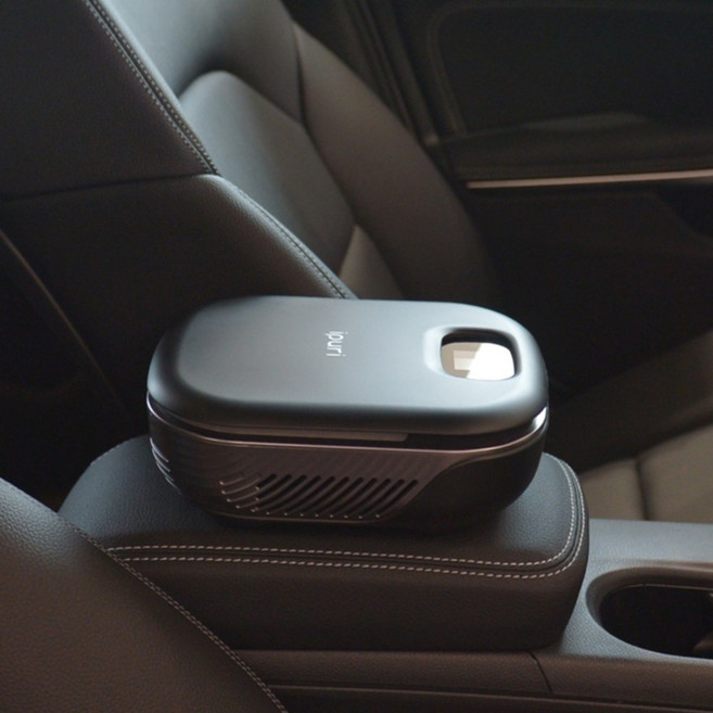 아이퓨리 A1 차량용 공기청정기 헤파필터 초미세먼지 차량 어어컨 담배 냄새 제거, 블랙, 블랙