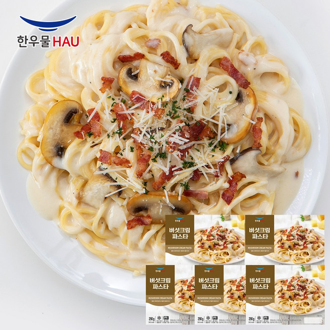 [치타마켓] 한우물 버섯크림 파스타, 5개, 290g