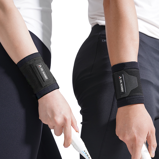 정직한닥터 더블락킹 손목보호대 스트랩 손목 아대, 블랙, 1개