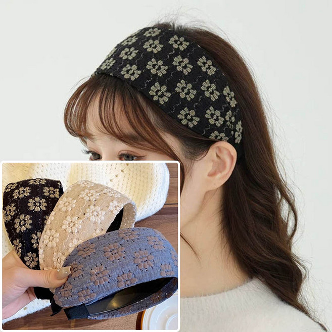 ZMBIRD 3종세트 흰머리 가리는 와이드 이빨 헤어밴드 미끄럼방지 머리띠 H1838