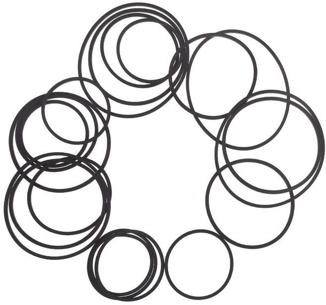 20개입 사각 카세트 테이프 레코더 벨트 다양한 크기 (30-65mm 1.2mm) 혼합 세트 (레코더 DVD 턴테이블용)