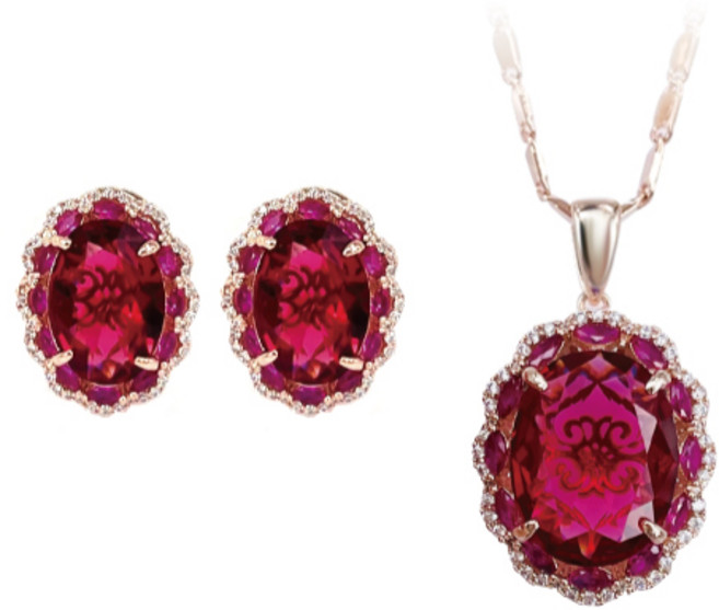 [혜성 주얼리] 루미엘 딥레드 루비 귀걸이 목걸이 2종