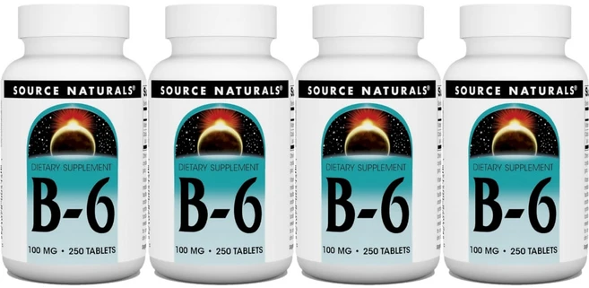 Source Naturals 소스내추럴스 B6 100mg 테블릿, 4개, 250정, 250정 - 쿠팡