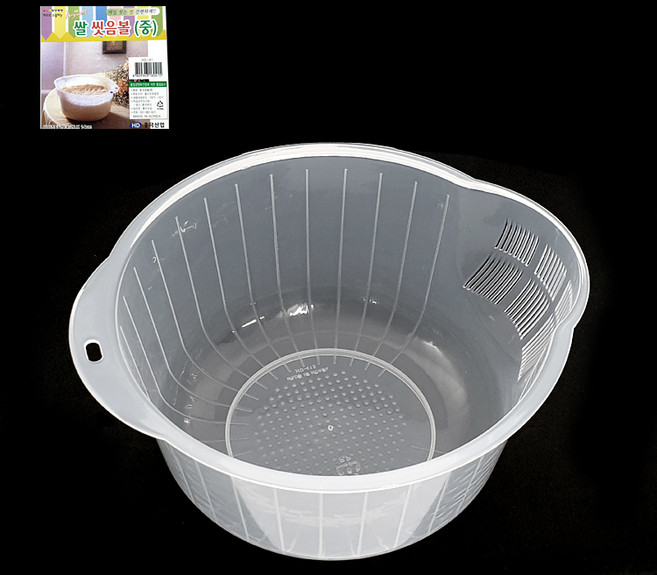 다용도 원형 쌀바가지 소 중 세척볼 방지 쌀 씻는 바가지, 1개