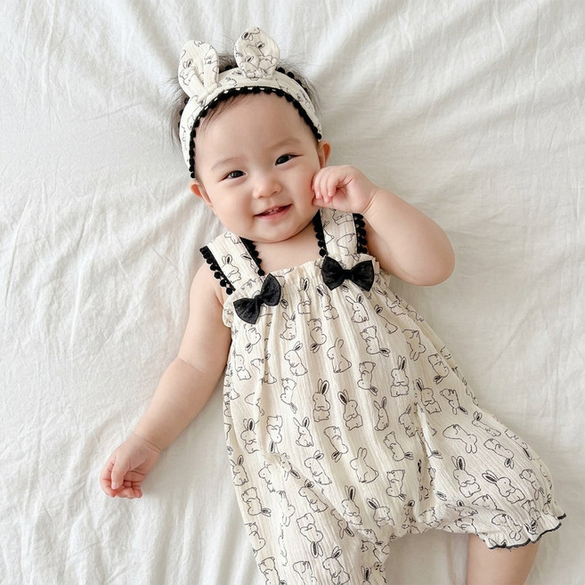 몽실이 래빗멜빵 우주복 헤어밴드