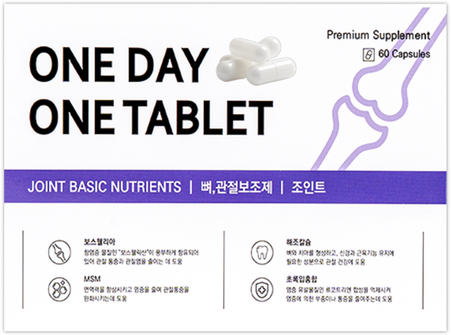 원데이원테블렛 강아지 고양이 관절영양제, 60회분, 뼈/관절강화, 1세트