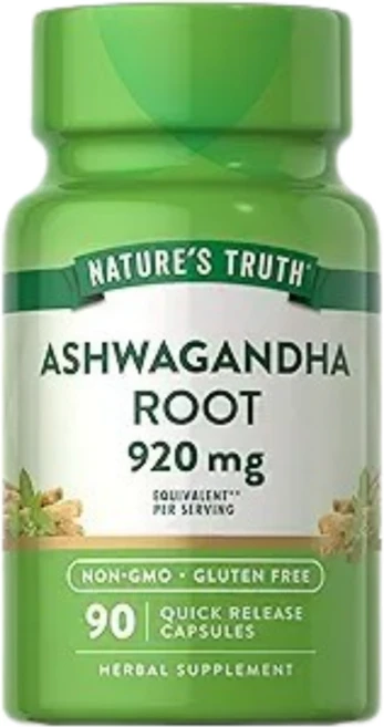 네이처스 트루스 아슈와간다 뿌리 920mg 빠른 방출 캡슐 90정(캡슐 1정당 460mg), 1개 - 쿠팡
