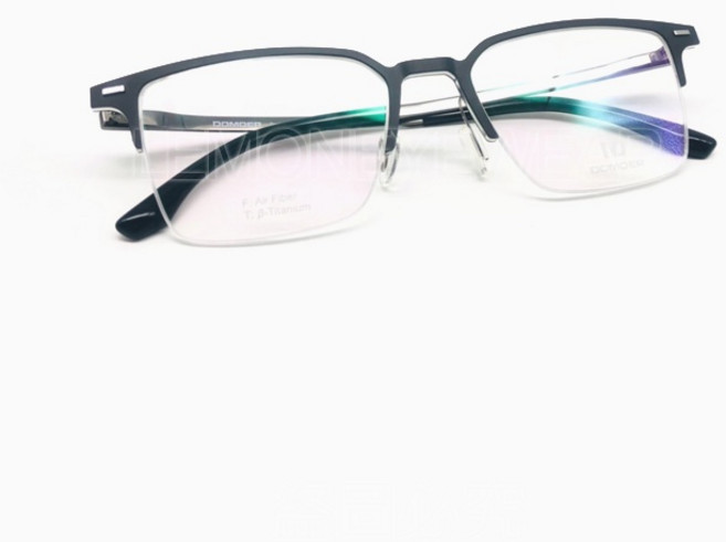 DOMOER D6013 F-BK/GU 黑色半框眼鏡架