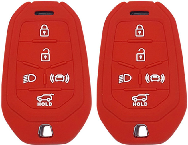 KGM 2025년형 무쏘EV (호환) 5버튼 실리콘 스마트키케이스 1+1, 레드, 2개