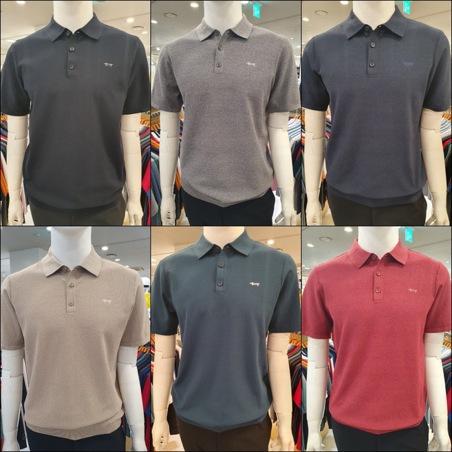 루이까스텔 S/S 남성 골프 뮤투톤 심플 스테디 카라 니트 반팔 티셔츠 7MESW402 [NC송파 루이까스텔] [티셔츠][봄티셔츠][골프티셔츠][카라티셔츠][골프니트][니트]