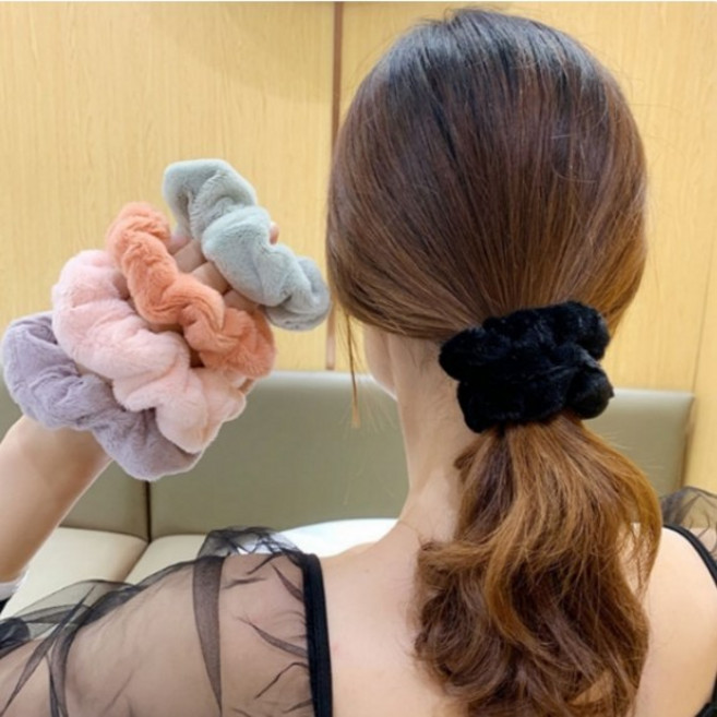 (1+1)프리미엄 고급스런 벨벳 곱창 볼륨 진주방울 고무줄 퍼스트 머리끈 (13컬러선택2)