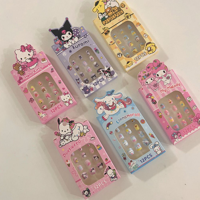 아동 손톱 6종 네일 세트 스티커 유아 아동 초등학생 주니어 선물 어린이, 6종 셋트, 1개