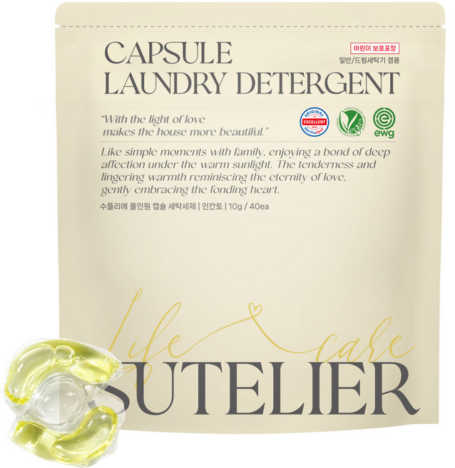 수뜰리에 8in1 고농축 올인원 캡슐세제 인칸토, 40개입, 1개