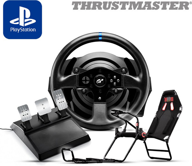 트러스트마스터 T300RS GT 레이싱휠 GT Lite Carbon Grey 레이싱 시트 패키지(PS5 PS4 PC용) + 주유권 참여 증정