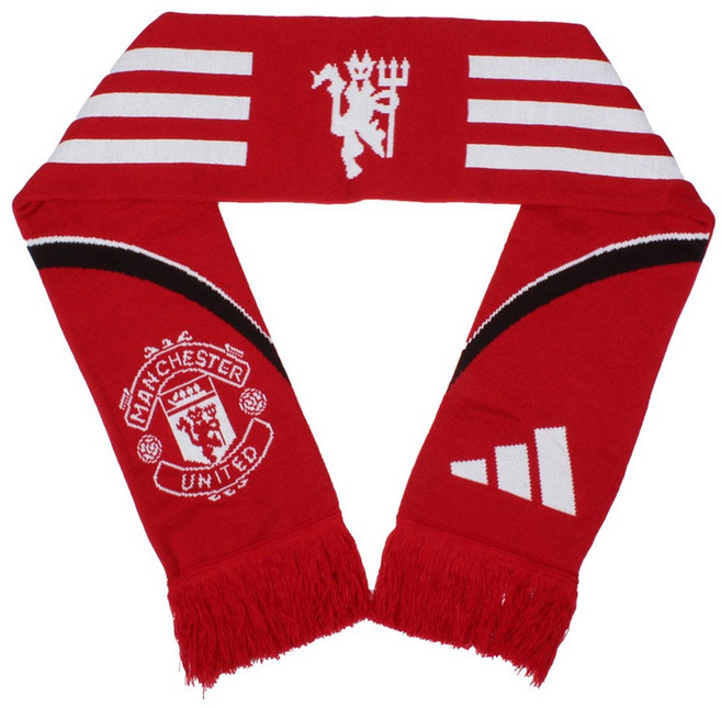 아디다스 넥워머 축구 응원용 스포츠 머플러 맨유 스카프 레드 JV5896, FREE, 레드화이트(JV5896)