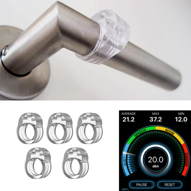 이지스홈 방문 문콕방지 손잡이링 도어스토퍼 무타공 투명 PVC, 5개