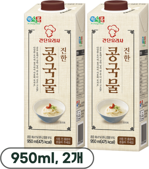 new 베지밀 정식품 진한 콩국물, 950ml, 2개
