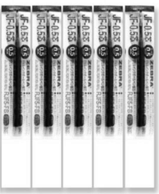 제브라 젤잉크 JF 리필심 0.5mm, 흑색, 5개