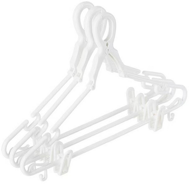 튼튼한 접이식 미끄럼 방지 다기능 클립 옷걸이 바지걸이 6개, 아이보리