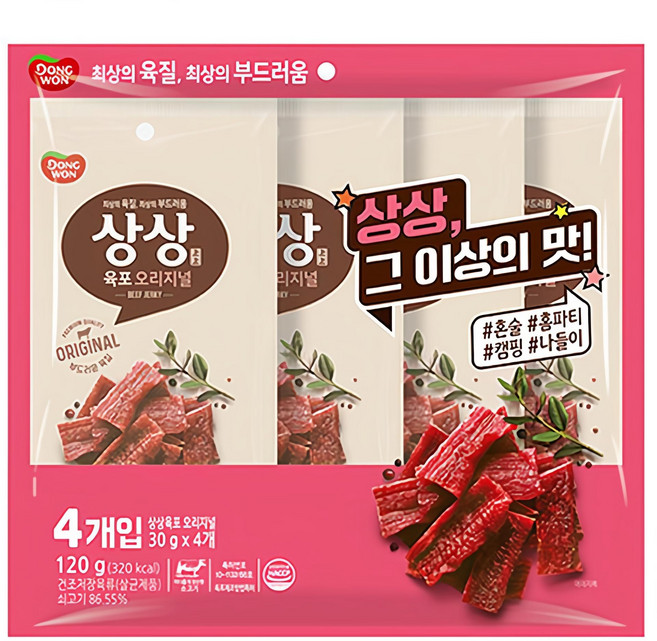 상상육포 동원 오리지널 4p, 120g, 1개