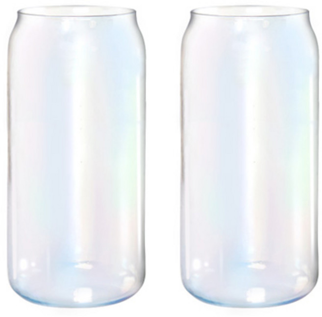 오로라 맥주컵 500ml 2p 예쁜 내열유리컵 술잔, 2개